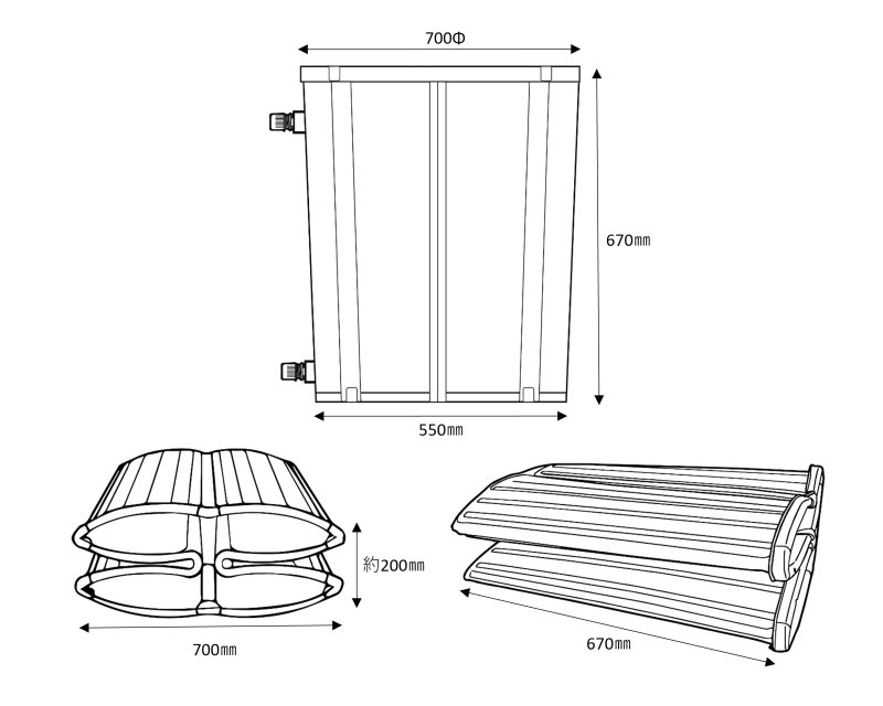 画像2: 簡易水風呂キット 簡易浴槽 (2)